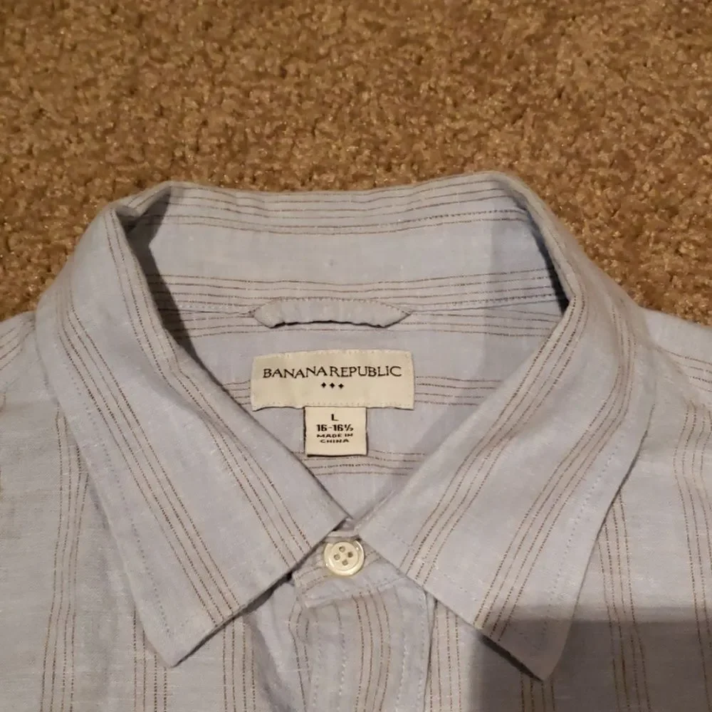 Banana Republic Mens Epaulet Dress Shirt L